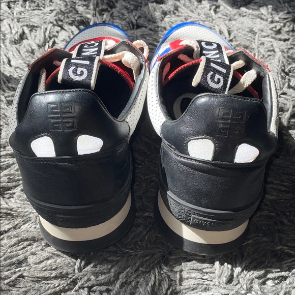 Givenchy Men's Tricolor white red blue Sneakers T3 Runner size 43 - Picture 6 of 11